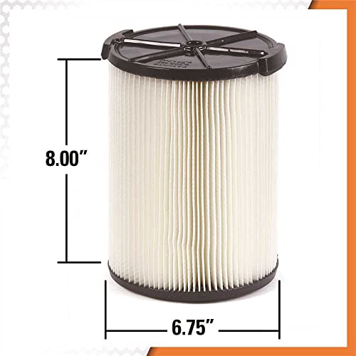 Ridgid Everyday Dirt 1-Layer Pleated Paper Filter #TOP2