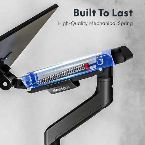 FlexiSpot Single Monitor Arm, Premium Aluminum Monitor Desk Mount Fits Screen up to 39 Inches, Fully Adjustable Monitor Stand with C-Clamp & Grommet Base, Holds 6.61 to 26.46 lbs, Black - image 7