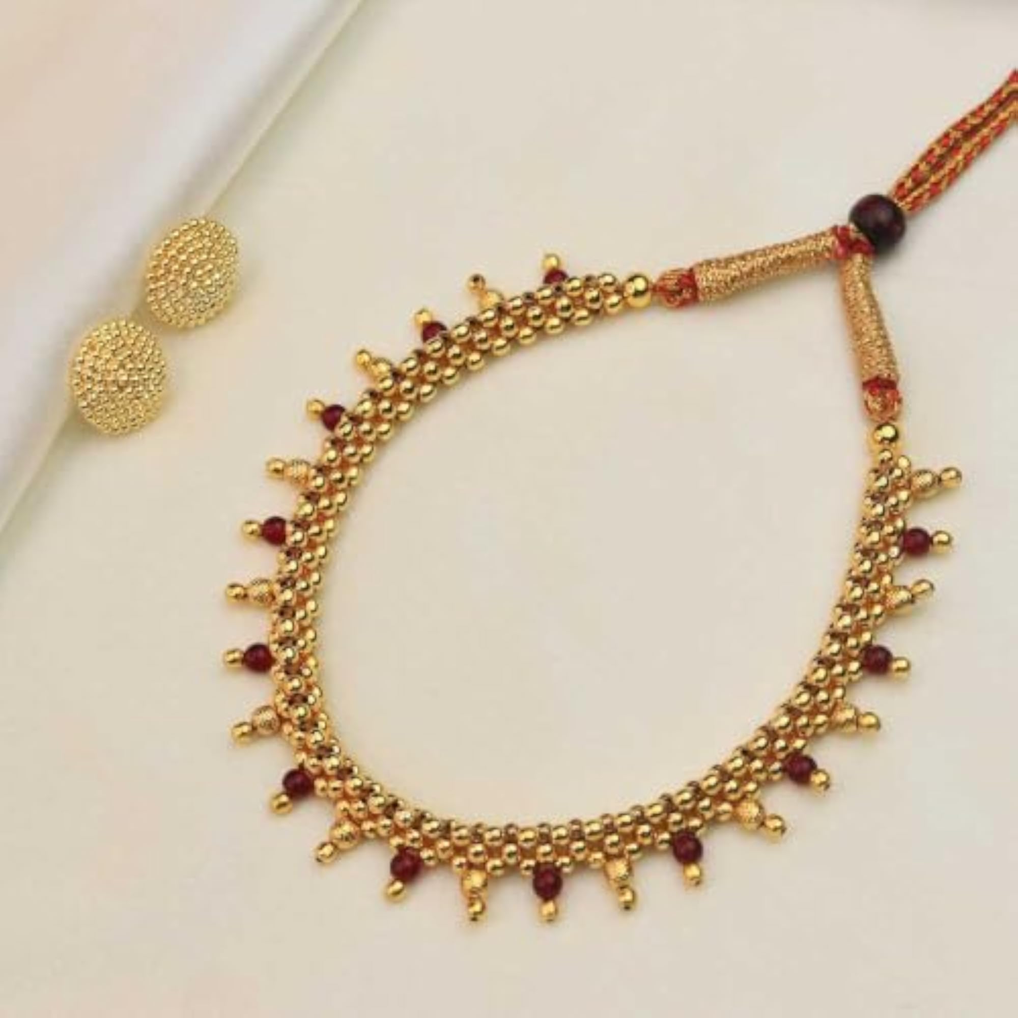 Women's Classic Minimal Thushi Necklace Set with Earrings