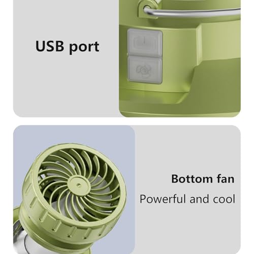 Lampe ventilateur de camping rechargeable pour éclairage de jardin - 6
