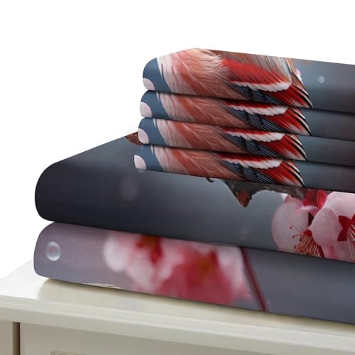 Housse de couette 3D oiseau fleur microfibre haut de gamme - 6