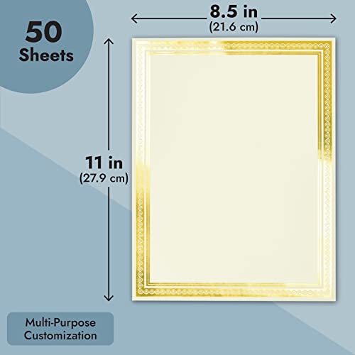 Juvale FBA_LEJUVO-CY-091216-02 50 Sheets Gold Foil Award Certificate Paper 8.5 X 11 thumb #6