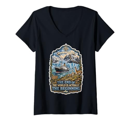 Women's Cruise Historic Exploration Strait of Magellan Vintage V-Neck T-Shirt