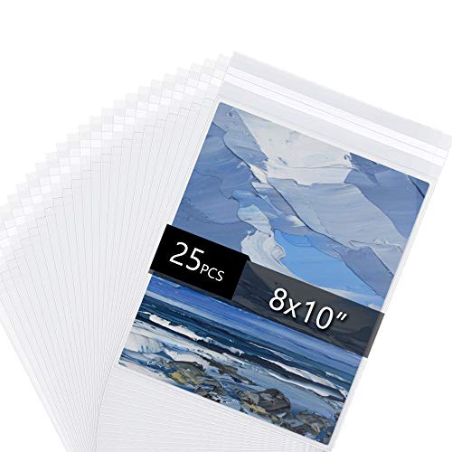 Falling in Art 8 1/2 Inches x 10 3/7 Inches, 1.496mil (Single Side) Crystal Sealed Clear Bags for 8x10 Photots, Artworks and More, Pack of 25