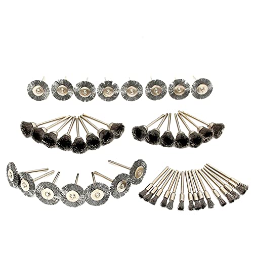 Wire Brushes Set, Polishing Brushes Cleaning Rust Remove Paint Steel Wheels Brushes Kit Grinder Rotary Tools Accessory 45PCS