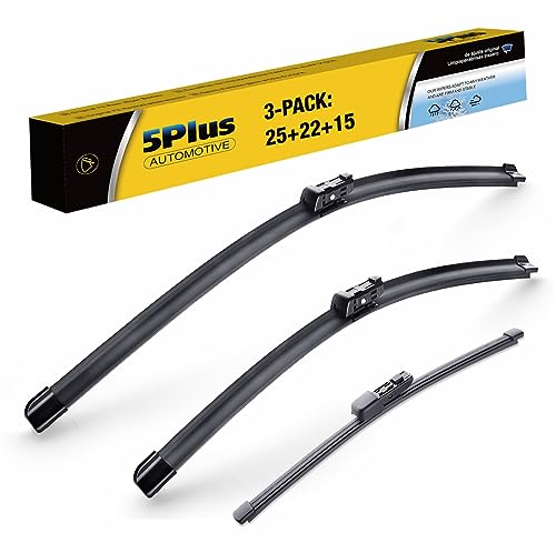 3 Wipers 25"/22"/15" Replacement For VW Volkswagen Tiguan 2022 2021 2020 2019 2018, 25 Inch+22 Inch Windshield Wiper Blades with 15 Inch Rear Wiper Blade by 5 PLUS - Used condition - US$12.43