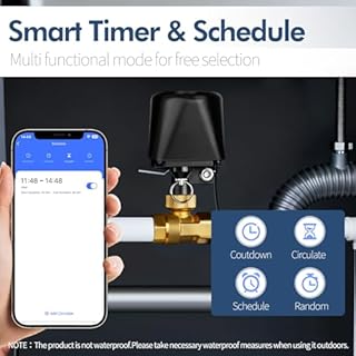 Owfeel WiFi Smart Water Valve, APP Remote Control, DN15 Ball Brass Water Valve, Compatible With Alexa, Google and Application Program iOS/Android, Only Supports 2.4 GHz WiFi (1/2")