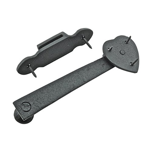 Renovators Supply Black Wrought Iron Gate Flip Latch Antique Heart Style Medium To Light Duty 4 Inches Tall Flip Door Locks Rust Resistant Powder Coated Latches Includes Mounting Hardware Pack Of 3 #TOP7