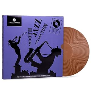 ChocoVinyl Jazz – Chocoladeplaat – Chocolade vinyl | Cadeau muziekliefhebber | Grappige chocoladegeschenken | Geschenkidee voor muziekliefhebbers | Muzikant | Vaderdag