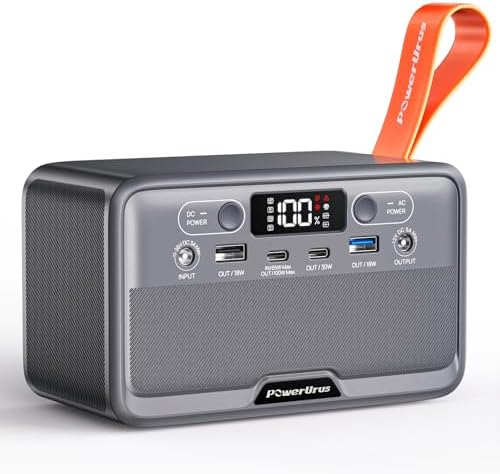 Portable Power Station, PowerUrus 28,000mAh Solar Power Bank, LiFePO4 Battery Backup with 100W/110V AC Outlet, DC & PD Fast Charging, Samll Generator for Dash Cam, Home, Camping, Office, TSA Approved