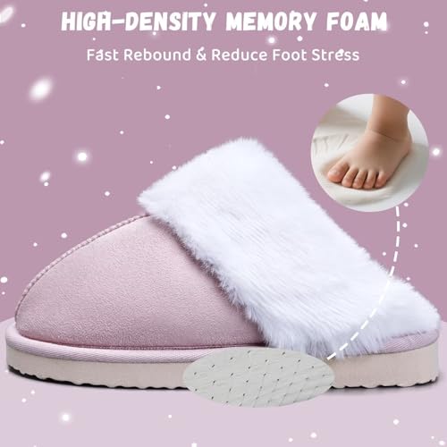 Image of IceUnicorn Kids Slippers Girls Boys Fuzzy House Shoes Bedroom Slides