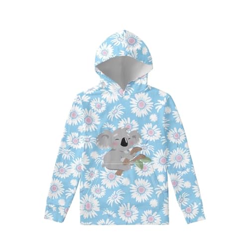 Kids Hoodie Sweatshirt Loose Athletic Jackets Long Sleeve Pullover Coat with Kangaroo Pockets S-XL