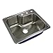 Transolid MTSO25229-1 Meridian 1-Hole Drop-in Single Bowl 16-Gauge Stainless Steel Kitchen Sink, 25-in x 22-in x 9-in, Brushed Finish