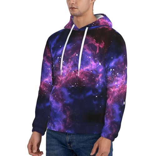 Sweat à capuche homme espace imprimé univers sweat athlétique ample