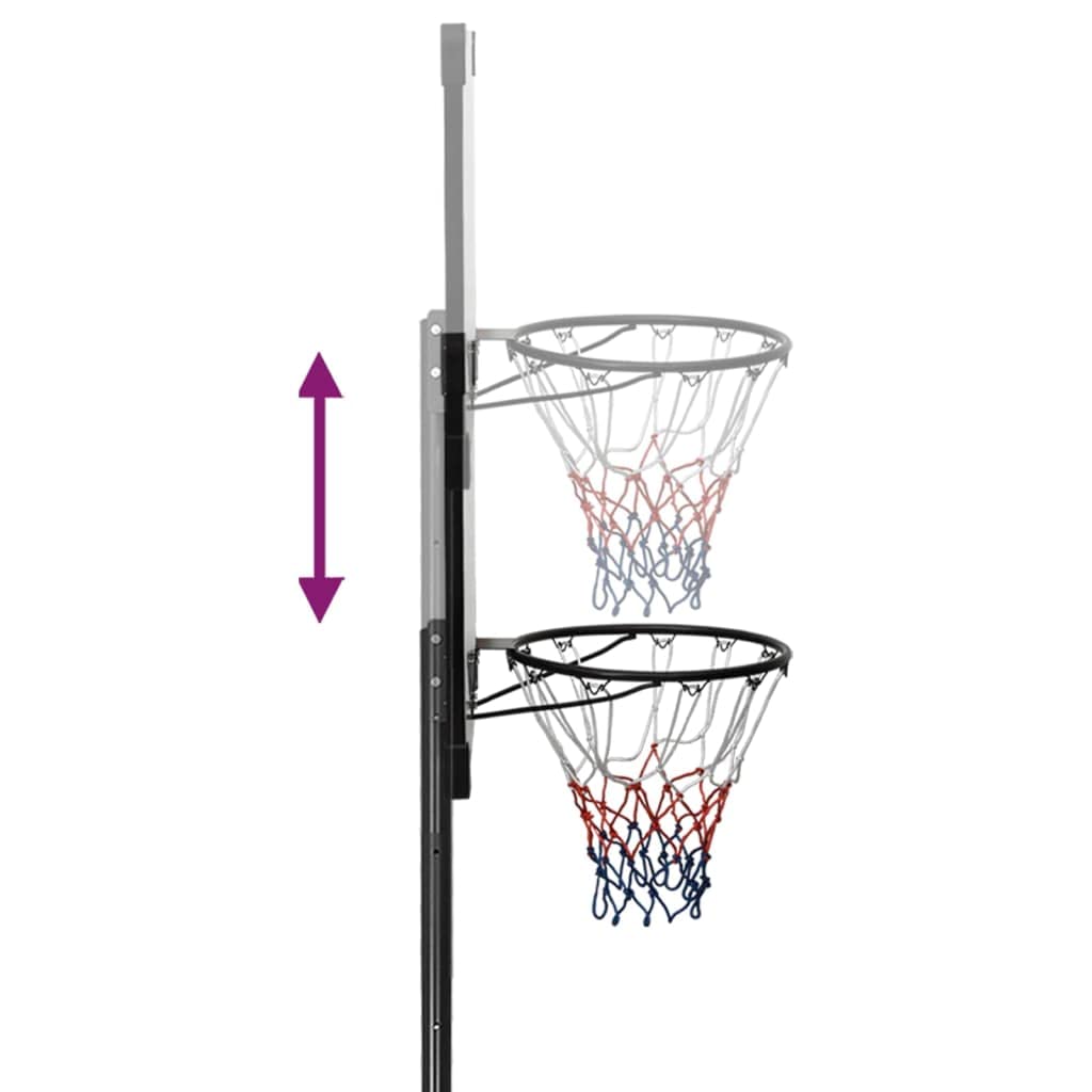 vidaXL Canasta de Baloncesto policarbonato Transparente 280-350 cm