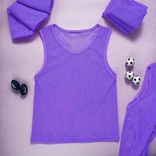 Image of Sintege 12 Pcs Soccer Pinnies Pennies Jersey Scrimmage Vest Sports Practice Jersey Mesh Basketball Vest for Youth Adult Kids