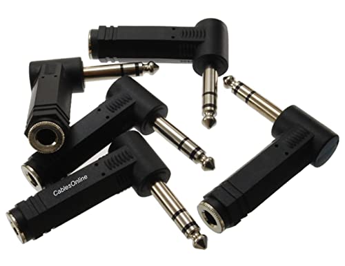 Pack 5 adaptadores audio estéreo 1/4" TRS macho a hembra miniatura 2