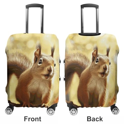Anti-Scratch Luggage Cover Funny Squirrel Printed Luggage Case Protector Washable Suitcase Covers Elastic Suitcase Protector for Size M (22-24 inches) Luggage3