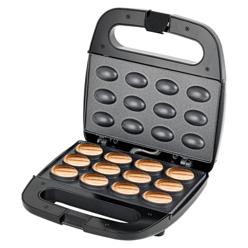 750W Donut Maker Machine, Quick Baking Dual-Sided, 12 Round Molds Included, Ideal for Breakfasts and Gatherings, Portable Handle, Silver Black (Us Plug)