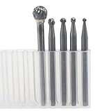 Luo ke 5 Pcs Carbide Ball Burs, 1/8'' Shank Double Slot Tungsten Carbide Ball Shape Cutting Burr for Rotary Tools (1.5/2.0/2.5/3.0/6mm)