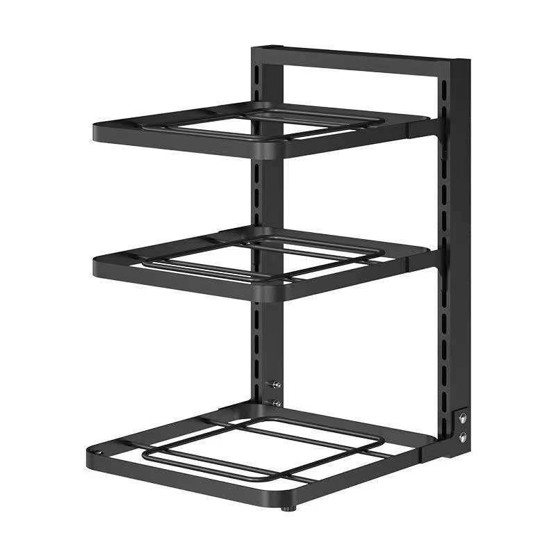 Pots and Pans Organizer Rack, Multilayer Thicken Strong Bearing Round Corner Pot Organizer for Kitchen Cabinet Storage(3 Tier)