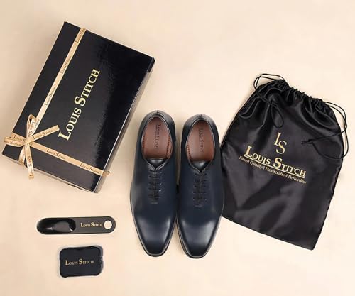 Image of LOUIS STITCH Formal Shoes for Men | Handmade Lace-Up Derby Formal Shoes | Dual Tone Patina Finish | Breathable Lining | Office, Party LSSXWC