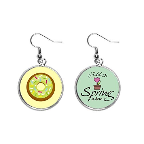 Pendientes de primavera colgante decorativo dona verde postre joyería