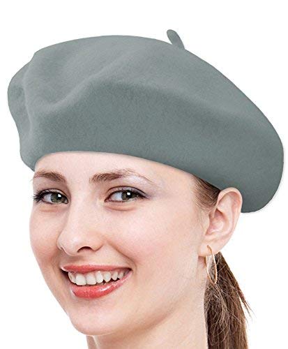 NOLLIA Women's Solid Color French Beret Wool Material. Classic French, Casual and Chic Lightweight Beanie Cap hat.