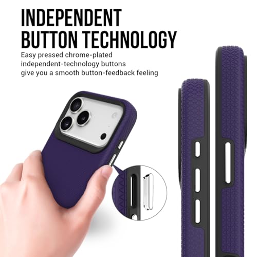 Image of NOXO Ultra-Hybrid Triangle Back Case Cover for iPhone 17 Pro Max, | Shockproof Design | Camera Protection | Soft TPU & Rugged PC | Bumper Case Cover for iPhone 17 Pro Max, (Deep Purple)