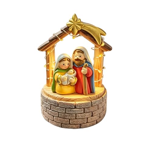 Resin Christmas Nativity Scene Figurine Decor & Led Lights, Christian Decor - image 3