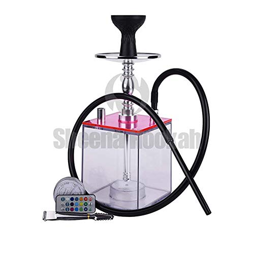 XZYP Arabian Modern Hookah Set, Square Hookah Set with Tray, Hose Hookah Combination Kit, Quality Modern Hookah - Complete Set,Pink