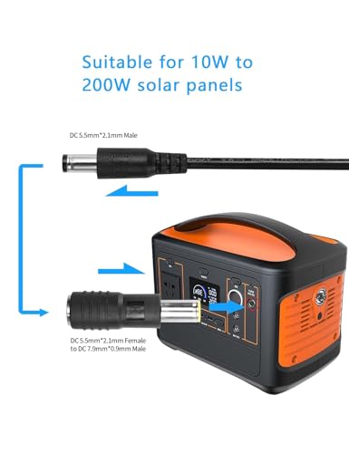 Tonton DC Adapter 8mm DC 7909 Stecker auf DC 5,5 mm x 2,1 mm Buchse und 5,5 mm x 2,1 mm Stecker auf DC 8mm 7909 Buchse für 10W bis 200W Solarpaneele, Solar Generator, Wohnmobil, Autobatterieladung