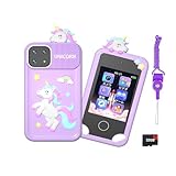 キッズスマホ キッズスマートフォン 子供用ケータイ キッズ携帯 知育 3Dホログラム機能　誕生日プレゼント 男の子　女の子「プレゼント最適」知育玩具 アラーム 1000mAh電池 電話おもちゃ 子供向け 2.8インチ カメラ 写真 録画 英語学習 自撮り MP3 アラーム 音楽再生 携帯電話 キッズMP4 学習 ゲーム 3-12歳 ストラップ付 (パープル)