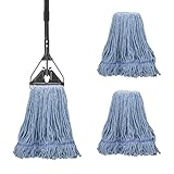 Commercial Industrial Mop for Floor Cleaning, 3 Extra Large Reusable Replacement Head with 59