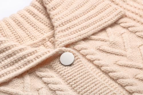 CHARTOU Women Winter Thick Cardigan Lapel Collar Button Down Chunky Knit Coatigan Sweater Jacket2