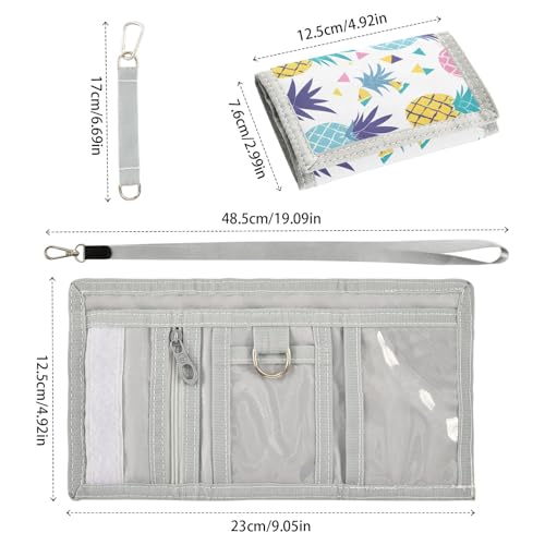 ALAZA Kids Wallets for Boys Girls Toddler Trifold Wallet Children Small Colorful Pineapple with Zipper Coin Pocket3