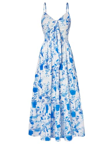 Image of GRACE KARIN Womens Summer Floral Maxi Dresses 2026 Long Flowy Boho Dress Beach Vacation Sundresses Casual Clothes with Pocket