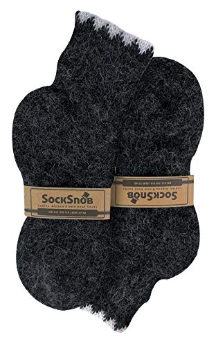Image of Womens Thick Cozy Warm Low Cut Alpaca Wool Blend Hiking Socks for Ankle Boots