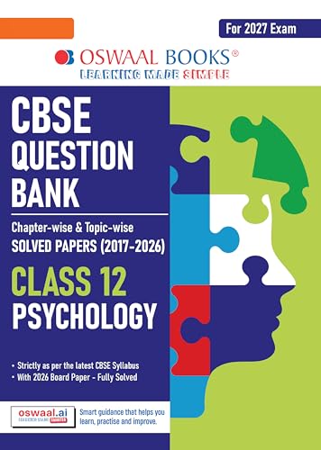 Image of Oswaal CBSE Class 12 Psychology Question Bank | Chapter & Topic-wise Solved Papers (2017-2026) | Based on Syllabus (April 2026) | Includes 2026 Papers | For 2027 Exam