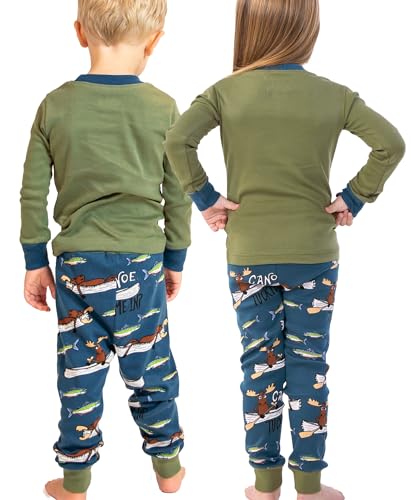 Lazy One Warm Long-Sleeve PJ Sets for Girls and Boys, Cozy, Comfy, Funny Kids' Pajama Sets, Animal, Bear & Moose4