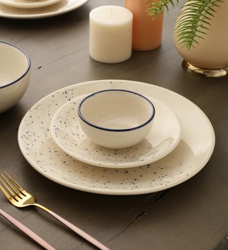 Image of miah decor Ceramic Dinner Plates Set of 6 Handcrafted Dining Plates Full Plates for Home Kitchen and Restaurant Microwave Dishwasher Safe Size 10 Inches