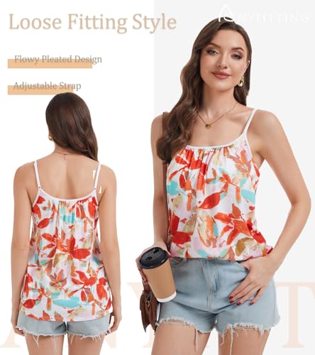 Image of Camisoles for Women with Built in Bra Adjustable Strap Tank Tops Cami Sleeveless Summer Tops for Workout Sleeping Traveling