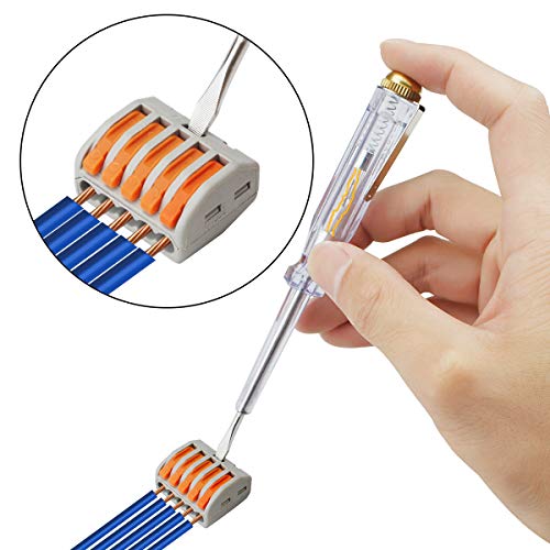 Image of 100 Pcs Lever Connectors Nuts 5 Conductor Combination Compact Wire Connectors Fast Connection Terminal 28-12 AWG Suitable for Multiple Types
