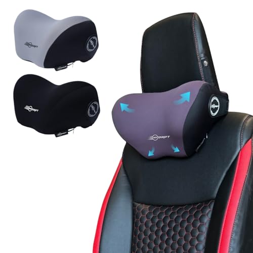 Image of Neodrift 'NeckFlow Pro' - Neck Rest Cushion Orthopedic Velvet Memory Foam Pillow for Neck, Head, Shoulder Support - Pain Relief for Car, 1 Pc (Colour-Random)