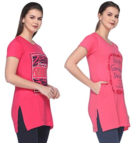 Image of In Love Women's Plus Size Cotton Printed T-Shirt with Pocket - Combo Pack of 2