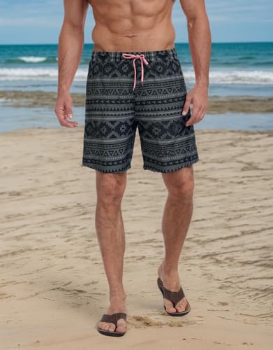Mens Swim Trunks Quick Dry Swimwear Lightweight Board Shorts Beach Vacation Bathing Suit with Liner