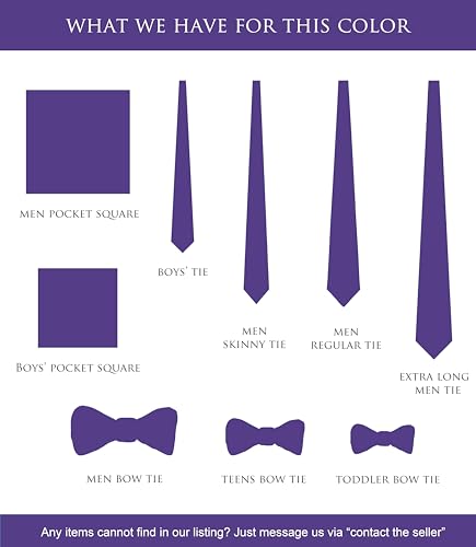 Image of Boy's Solid Tie with Pocket Square Set, Regular Necktie for Children and Kids, Self-Tied