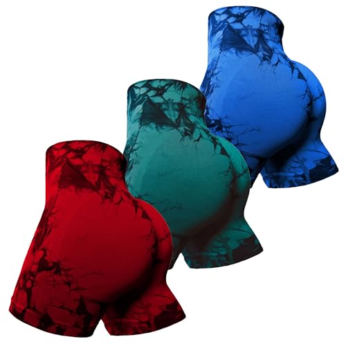 Image of OVESPORT Workout Shorts for Women Scrunch Butt Lifting High Waisted Yoga Gym Seamless Booty Biker Shorts