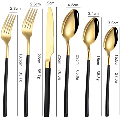 Ensemble de Couverts en Acier Inoxydable, Couverts en Acier Inoxydable, Couteaux, fourchettes, cuillères, Couverts Mixtes, Couverts de fête, Couverts de Cuisine Occidentale (Or Rose, 24 pièces)