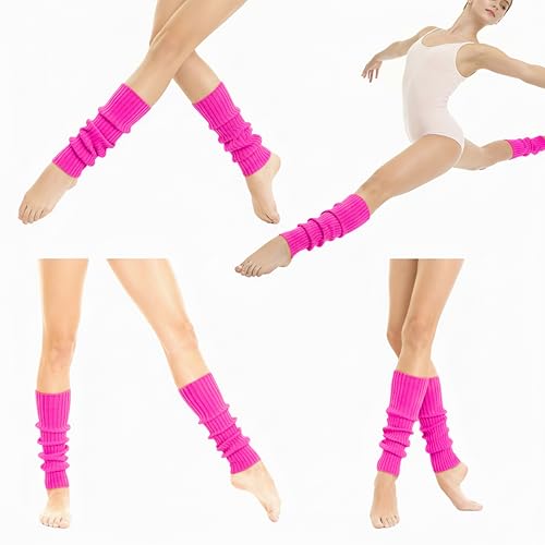 Image of v28 Women Warm Leg Warmers 80s Retro Party Costume Knit Ballet Neon Long Socks